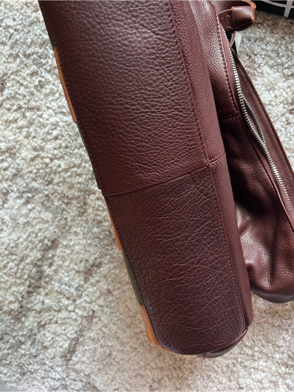 b. makowsky Multicolor Patchwork Leather Shoulder Bag - Yellow, Brown, Olive - Picture 5 of 7